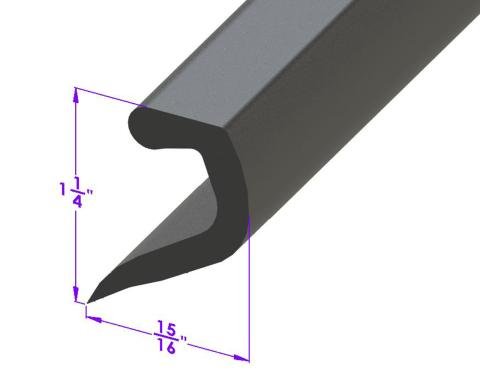 Metro Moulded Parts 1949-1956 Chevrolet Rear Bumper Gravel Shield Seal. 1-3/8" Wide LP 109-B/FT