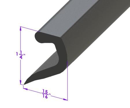 Metro Moulded Parts 1949-1956 Chevrolet Rear Bumper Gravel Shield Seal. 1-3/8" Wide LP 109-B/FT