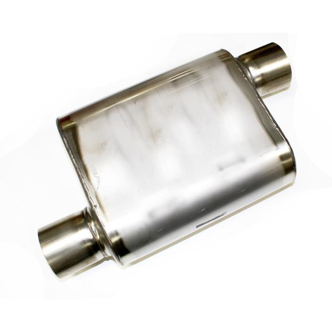 JBA Performance Exhaust Universal Chambered 304 Stainless Steel Muffler with 11" Oval Body 40-301100