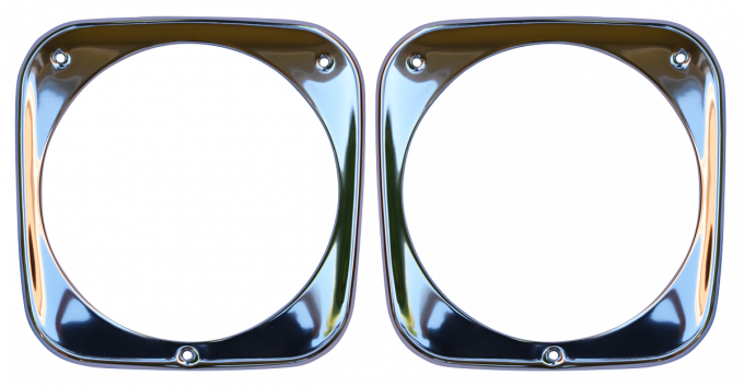 Key Parts '64-'66 Aluminum Head Light Bezel Set 0848-056