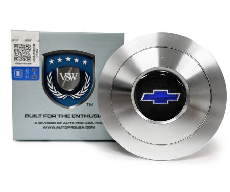Auto Pro USA VSW Steering Wheel S9 Premium Horn Button, w/Blue Bow Tie Emblem, Aluminum STE1015-21