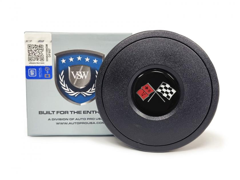 thumbnail image 2 of Black Steering Wheel Horn Button With Red Chevrolet SS Emblem - 6 Hole 2 of 6