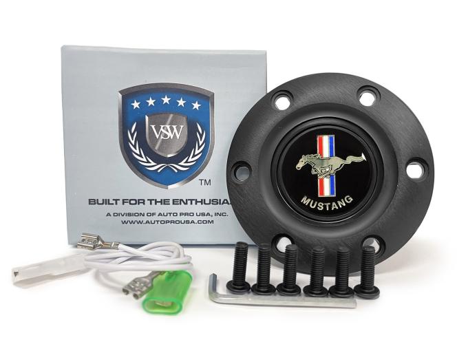 Auto Pro USA VSW 6-Bolt Steering Wheel Horn Button STE1002BLK