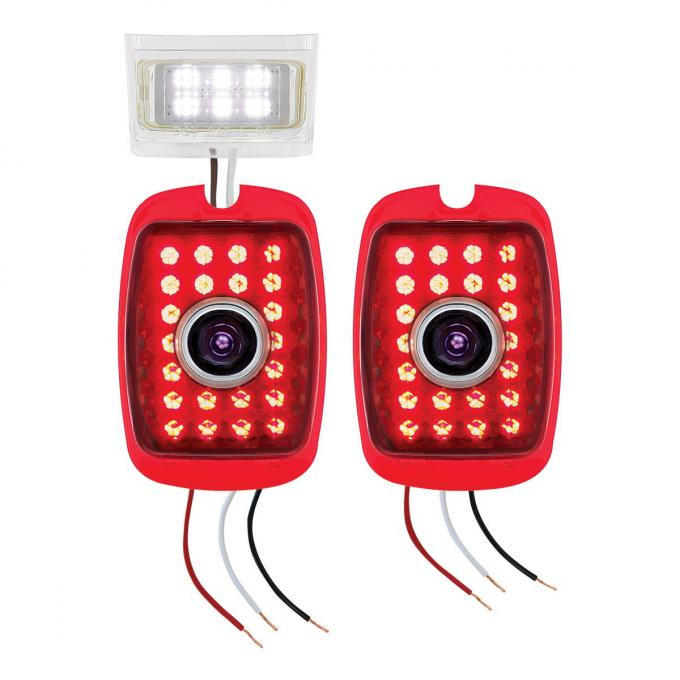 United Pacific LED Tail Light Set w/LED Blue Dot For 1940-53 Chevy & GMC Truck & 1937-38 Chevy Car 110750