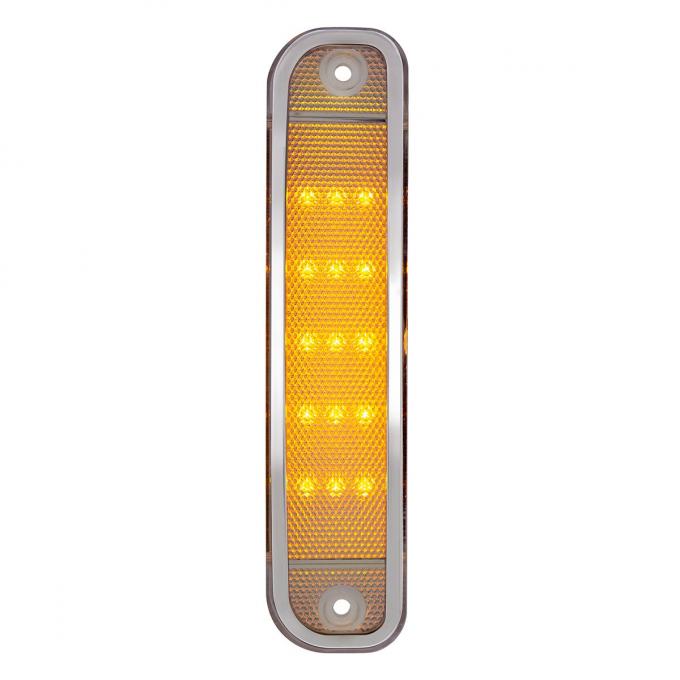 United Pacific 15 LED Amber Side Marker Light With Clear Lens and Stainless Steel Trim For 1973-80 Chevrolet & GMC Truck 110714