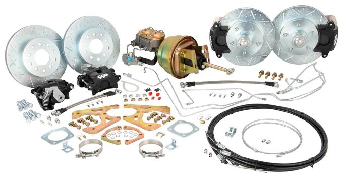 Classic Performance Front/Rear Disc Kit w/ Power Brake Booster Kit, 2" Drop Spindles for 1955-1957 Chevy Full Size CPP5557FRBK-DUG-1012