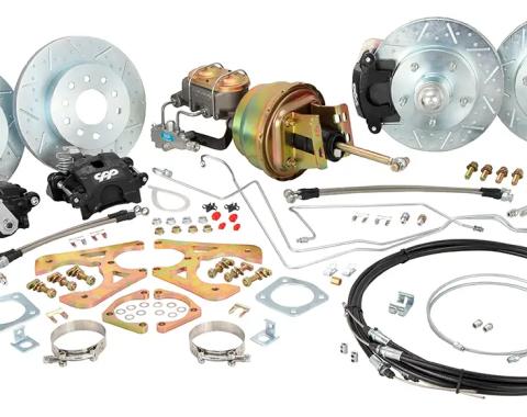Classic Performance Front/Rear Disc Kit w/ Power Brake Booster Kit, 2" Drop Spindles for 1955-1957 Chevy Full Size CPP5557FRBK-DUG-1012