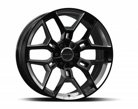 CARROLL SHELBY WHEELS Shelby CS45 22x9.5, Black w/Chrome Powder Inserts CS45-395512-BS