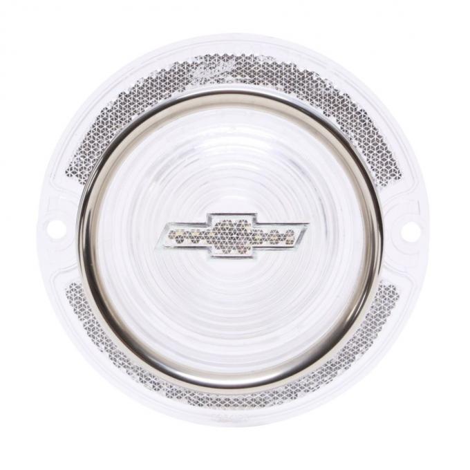 Trim Parts 1963 Chevrolet Full Size Car Clear Tail Light Lens w/ Clear Bowtie & Trim, Each A2250M