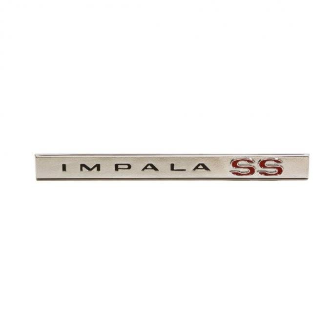 Trim Parts 1965 Chevrolet Impala Rear Lower Molding "Impala SS" Emblem, Each 2462