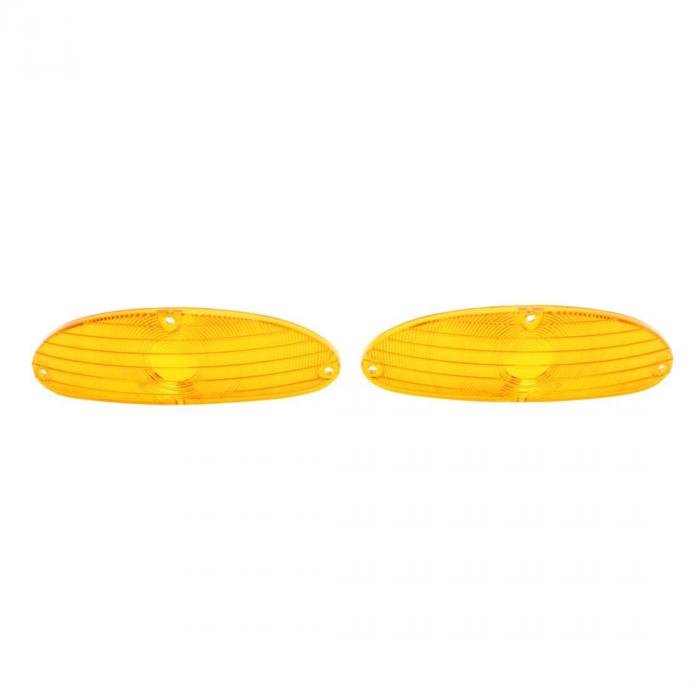 Pair Of Amber Front Parking Light Lenses For 73-80 Chevy Cheyenne C10 Pickup