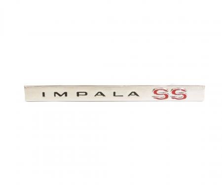 Trim Parts 1966 Chevrolet Impala Glove Box Door "Impala SS" Emblem W/Fasteners, Each 2590