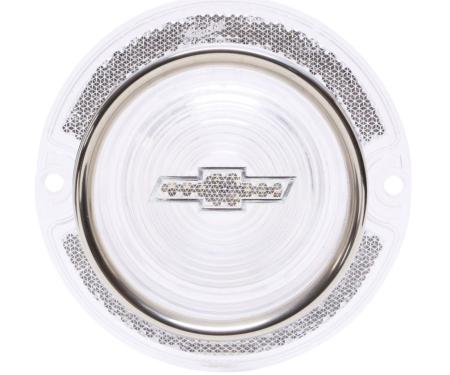 Trim Parts 1963 Chevrolet Full Size Car Clear Tail Light Lens w/ Clear Bowtie & Trim, Each A2250M