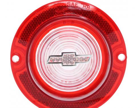 Trim Parts 1963 Chevrolet Full Size Car Red Back Up Light Lens W/Clear Bowtie, Each A2260B