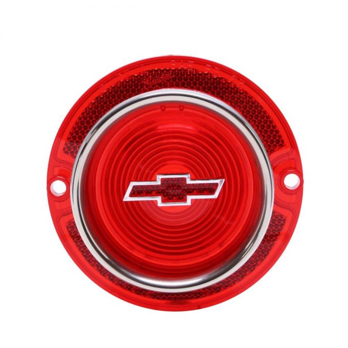 Trim Parts 1963 Chevrolet Full Size Car Red Tail Light Lens w/ Red Bowtie & Trim, Each A2250T