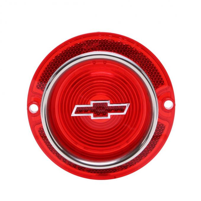 Trim Parts 1963 Chevrolet Full Size Car Red Tail Light Lens w/ Red Bowtie & Trim, Each A2250T