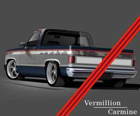Trim Parts 1981-91 GM Full-Size Truck 2-Tone Paint Break Stripe Kit, Vermillion/Dk Carmine 9004