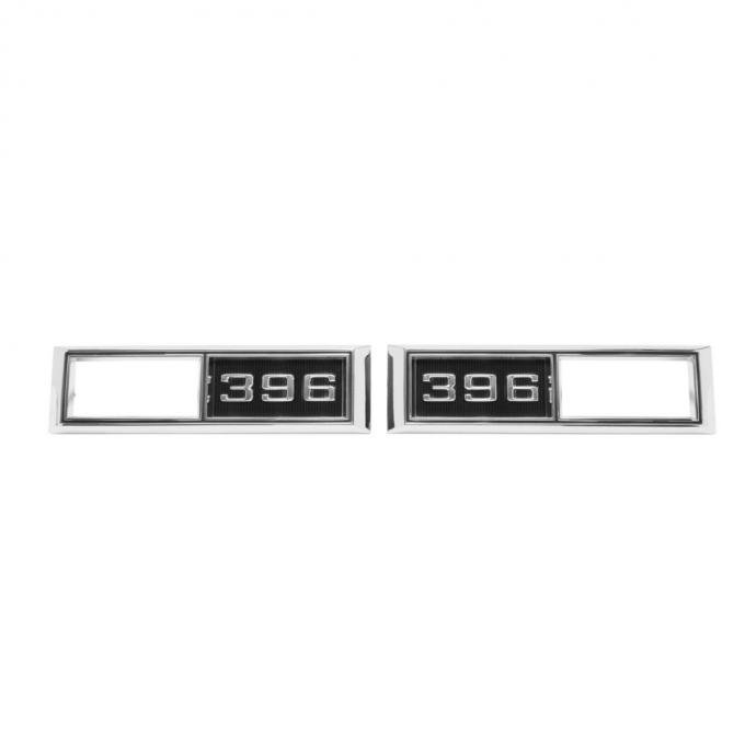 Trim Parts 1968 Chevrolet Car/El Camino Front Marker Light "396" Bezel W/Fasteners, Pair 4523