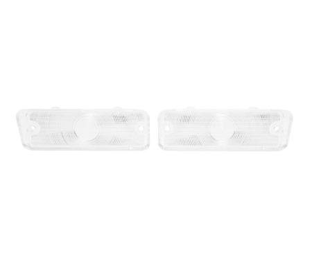 Trim Parts 1966 Chevrolet Full Size Car Clear Parking Light Lens, Pair A2441C
