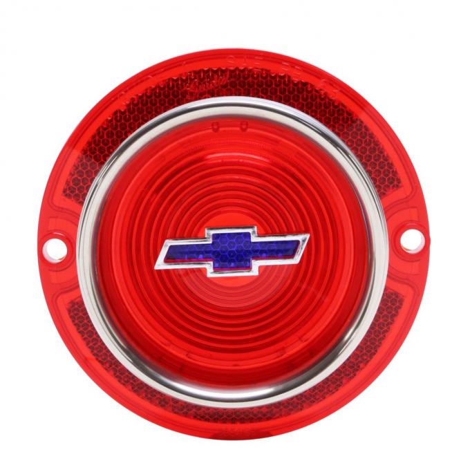 Trim Parts 1963 Chevrolet Impala Red Tail Light Lens W/Blue Bowtie & Trim, Each A2250G