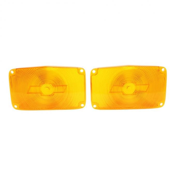 Trim Parts 1956 Chevrolet Full Size Cars Amber Parking Light Lens W/Bowtie, Pair A1386