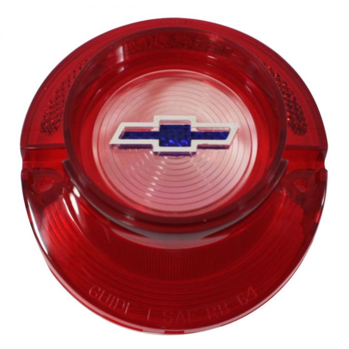 Trim Parts 1964 Chevrolet Full Size Car Red Back Up Light Lens W/Blue Bowtie W/O Trim, Each A2360F