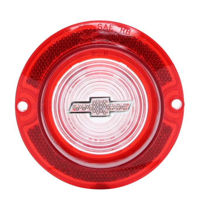 Trim Parts 1963 Chevrolet Full Size Car Red Back Up Light Lens W/Clear Bowtie, Each A2260B