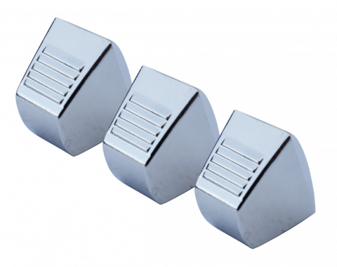 Key Parts '67-'72 Chrome Heater Control Knob Set (3pc) 0849-202