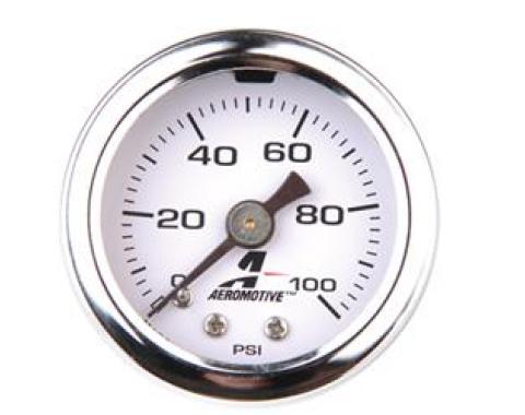 Aeromotive Inc. 15633 Gauge Fuel Pressure, 1-1/2 Inch Diameter, 100 PSI, Analog