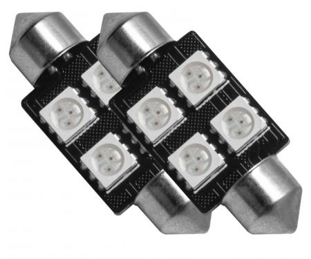 Oracle Lighting 37mm 4 LED 3-Chip Festoon Bulbs, Amber, Pair 5205-005