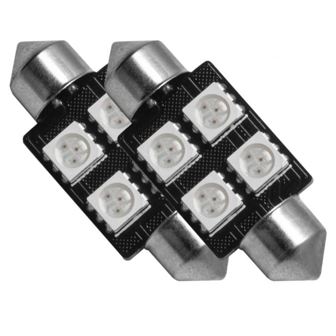 Oracle Lighting 37mm 4 LED 3-Chip Festoon Bulbs, Amber, Pair 5205-005
