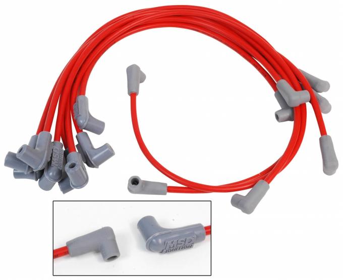 MSD SB Chevy Super Conductor Spark Plug Wire Set for Use with Pn 8541 Crab Cap 30479
