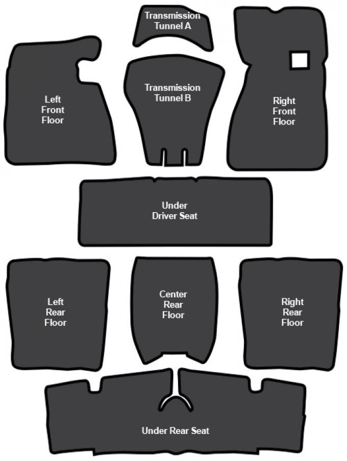 ACC 1965-1970 Chevrolet Impala Sound Deadener 9pc EVA