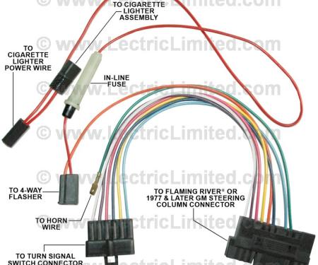 Lectric Limited 1957-1959 Chevrolet Steering Column Turn Signal Switch Adapter Harness 13597