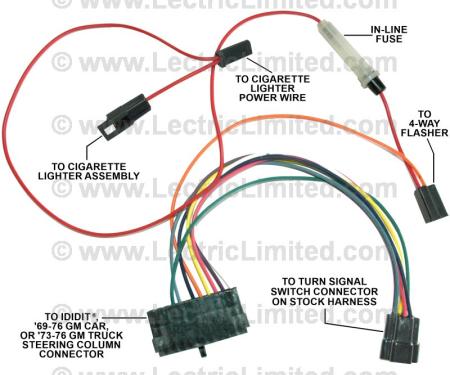 Lectric Limited 1956 Chevrolet Steering Column Turn Signal Switch Adapter Harness 35780
