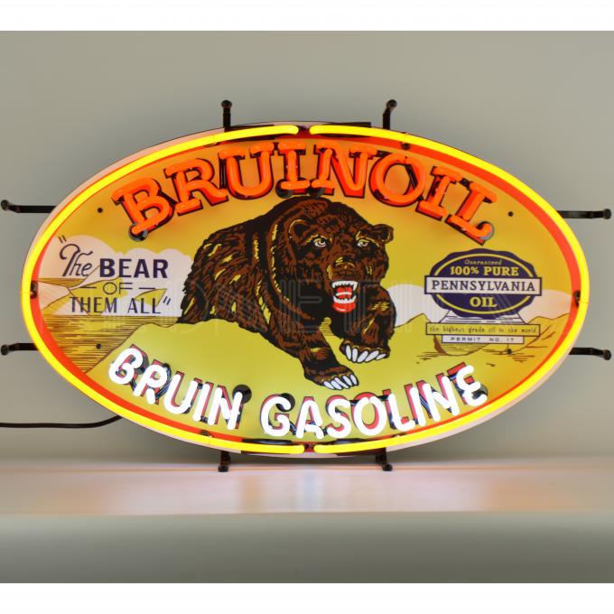 Neonetics Standard Size Neon Signs, Gas - Bruinoil Bruin Gasoline Neon Sign