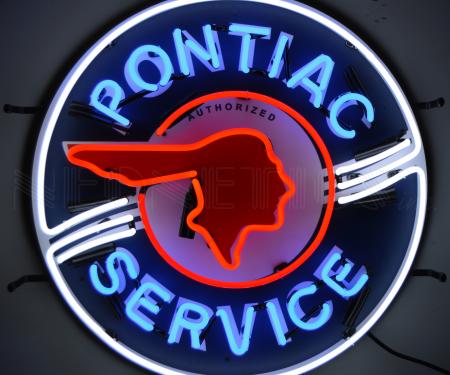 Neonetics Standard Size Neon Signs, Pontiac Service Neon Sign with Backing