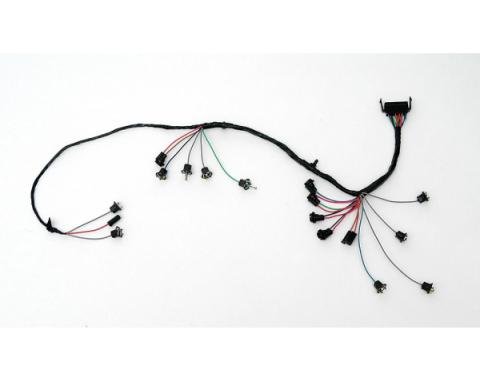 Full Size Chevy Dash Instrument Cluster Wiring Harness, With Column Shift Automatic Transmission & Warning Lights, 1965