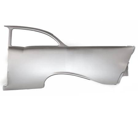 Golden Star 1957 Chevy 2 Door Sedan Quarter Panel With Window Frame Skin No Trim Holes Left Hand QP13-572LOE