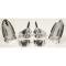 Golden Star 1957 Chevy Hood Rocket Assembly Pair HO13-571