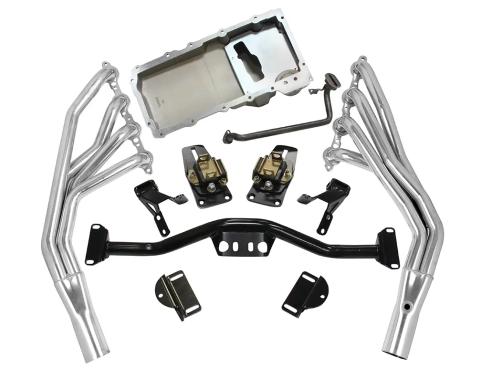 Classic Performance 55-57 Chevy Full Size LS Engine Install Kit W/Headers For Rack & Pinion 5557LS1-FRK-RACK