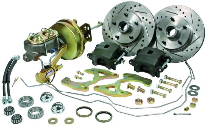 Classic Performance Complete Disc Brake Kit w/ Booster for OEM Stock Spindles for 55-57 Chevy Full Size 10.75" Rotors 5557CBK-S-8