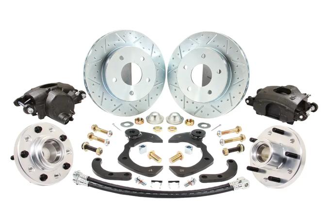 Classic Performance Front Disc Brake Kit for OEM Drum Brake Spindles for 65-68 Full Size, 0 Offset, 11" Vented Rotor, 5 x 4.75 6568WBK-SO