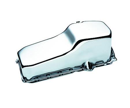 Chrome Plated Engine Oil Pan, Small Block, 283-350, 1986-2002