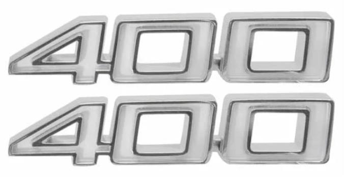 AMD Fender Emblems, "400", LH/RH Pair, 70-71 Chevelle; 69-70 Fullsize Chevy Car T-4652