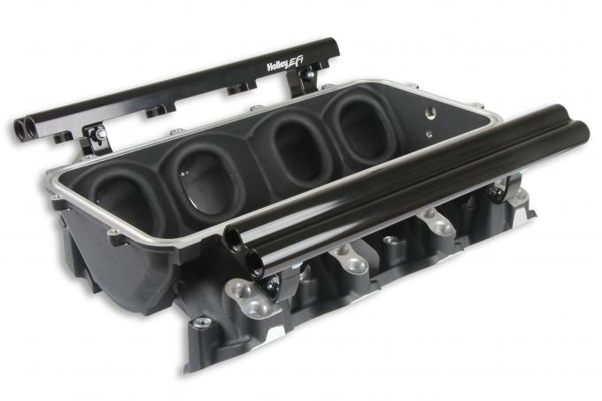 Holley EFI Holley Lo-Ram Manifold Base and Fuel Rails Dual Fuel Injector GM LS3/L93 300-671BK