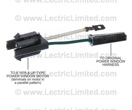 Lectric Limited 1954-1957 Buick / Cadillac / Chevrolet / Oldsmobile / Pontiac Power Window Motor Adapter Harness VPW7682CKA