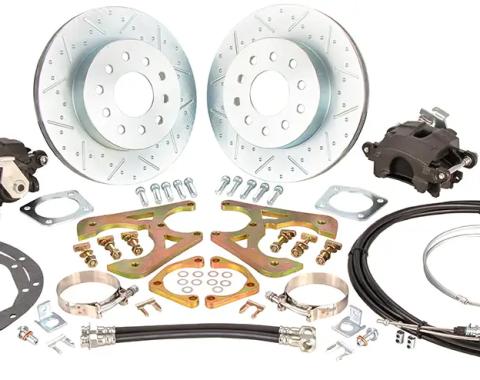 Classic Performance 11" Rear Disc Brake Wheel Kit w/ E-Brakes for 10 & 12 Bolt Rear Ends 58-64 Chevy Full Size, 5 x 4.75 1012RWBK-SE-5864ARGX
