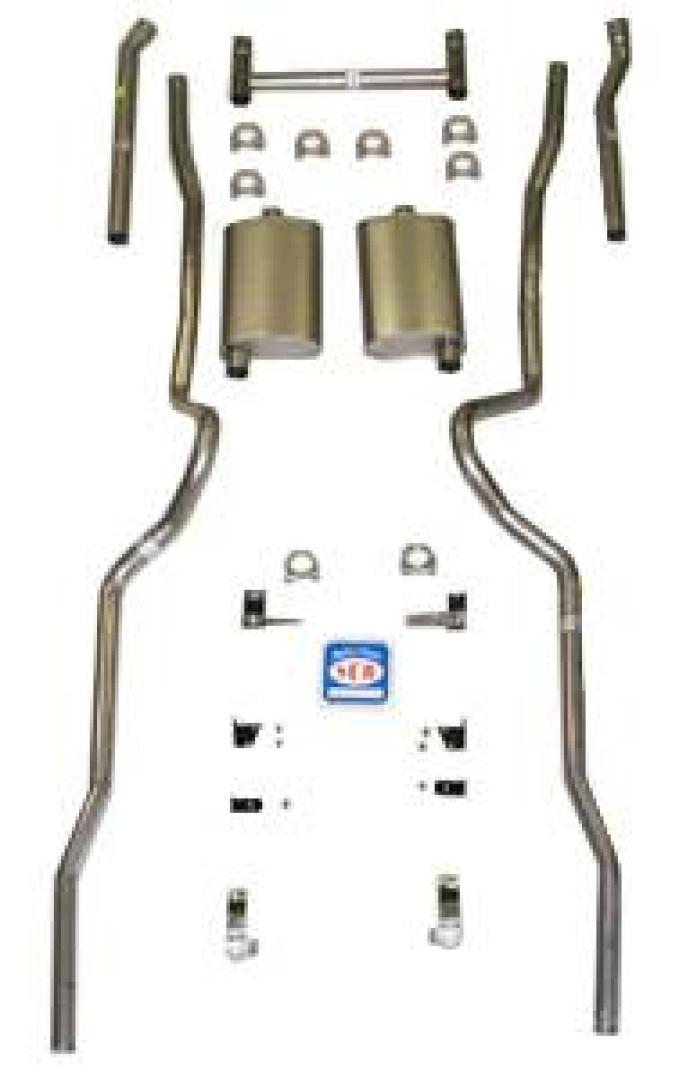 Shafers Classic Reproductions 1955-1957 Chevrolet Full Size 2" dual turbo Exhaust System w/ 3/4 Headers with Frame Horns 63033