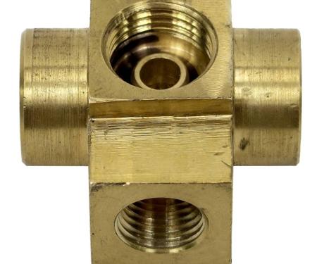 Shafers Classic Reproductions 1958-1961 Chevrolet Full Size Tri Power 4 Way Brass Adapter TPF001